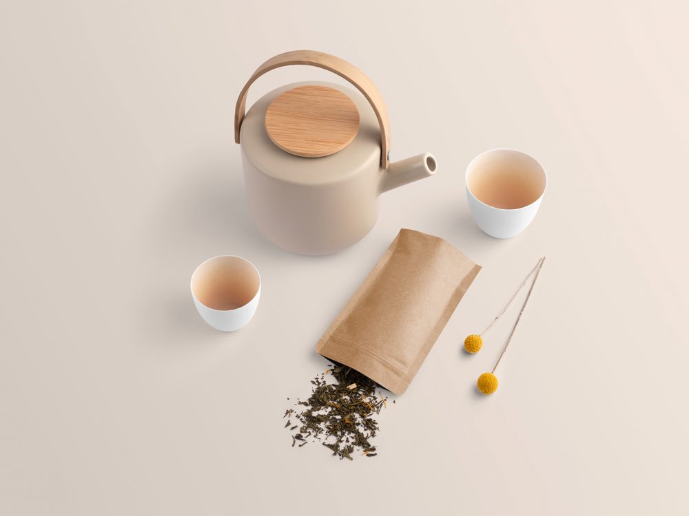 Free tea branding packaging mockup | free mockup