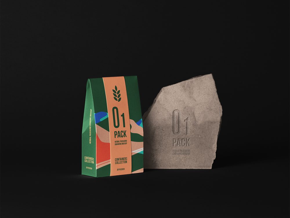 Herbal Paper Bag Packaging Mockup