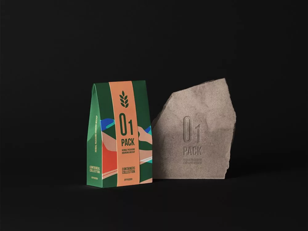 Herbal Paper Bag Packaging Mockup