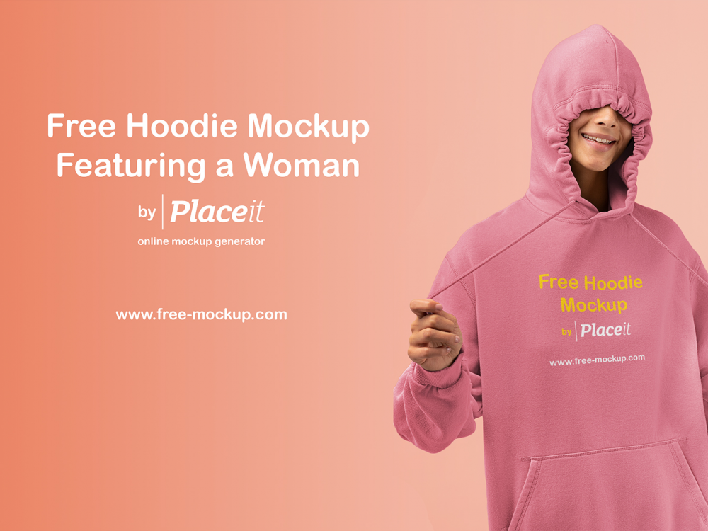 Hoodie mockup featuring a woman | free mockup