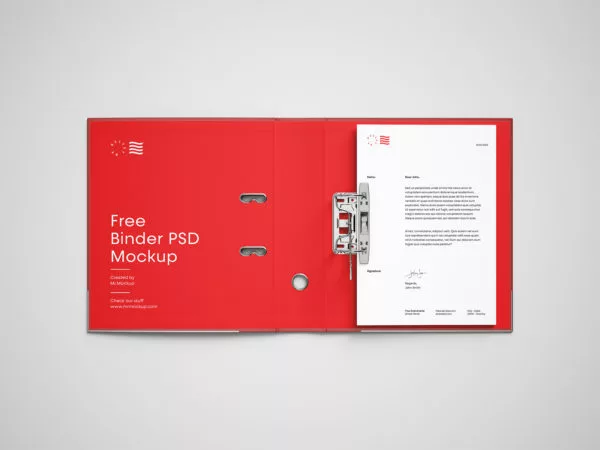 Open Binder Brand Folder with Letterhead Mockup