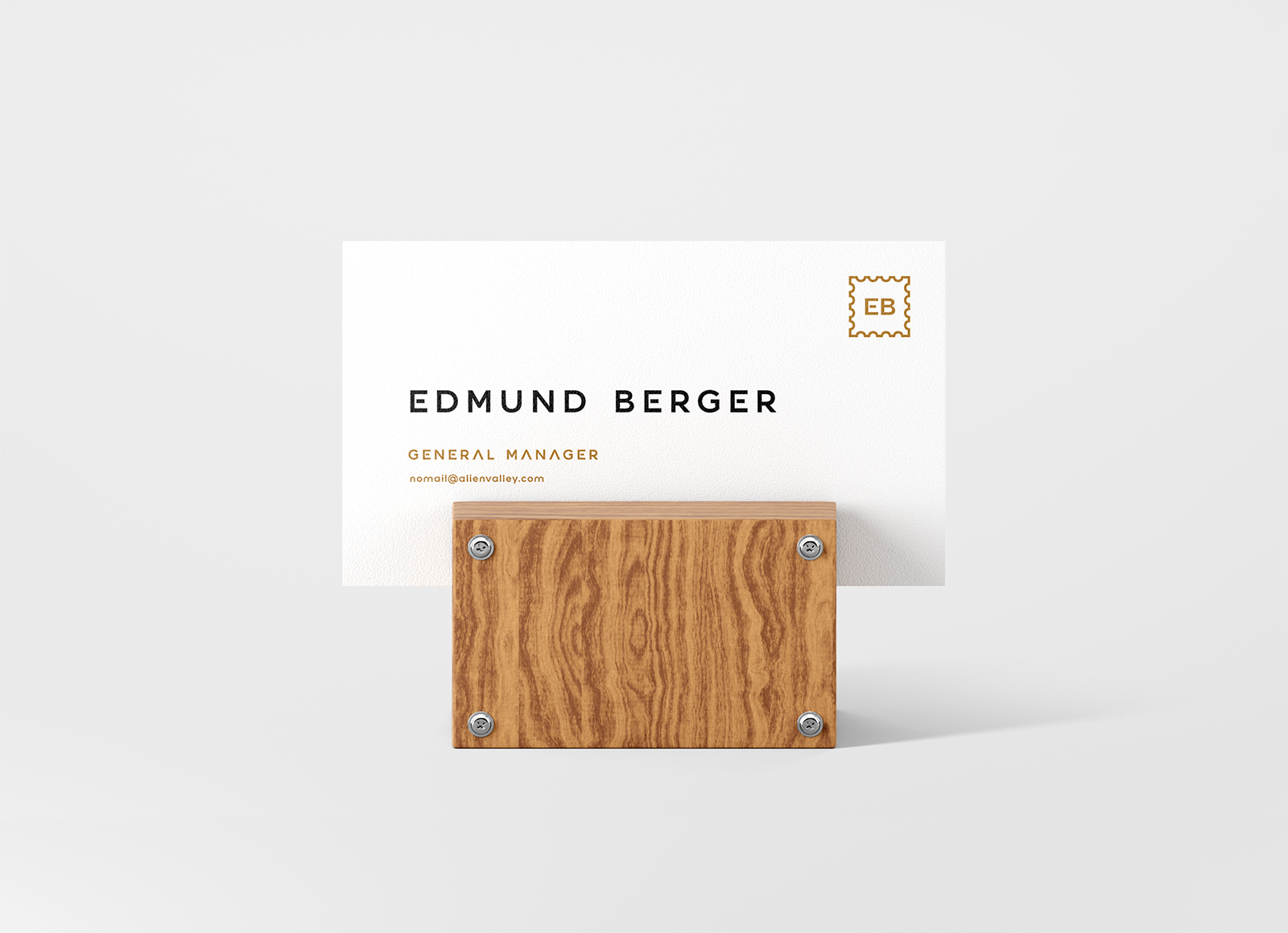 Wooden Hand Holding Card Mockup Generator - MockupBro