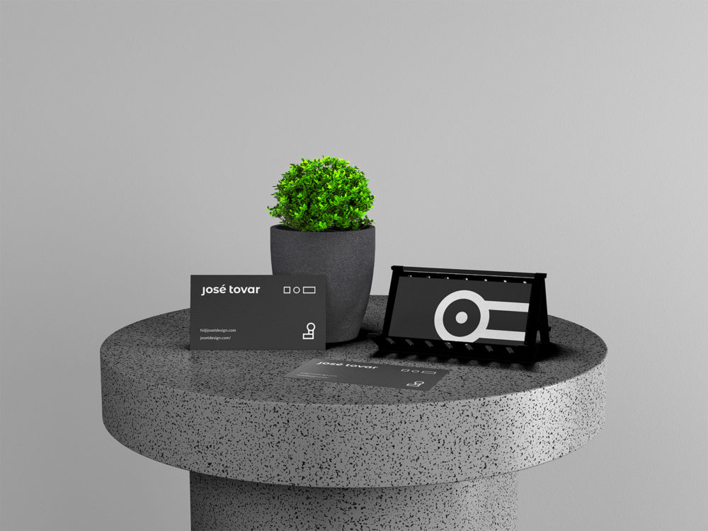 Business Cards with Plant Branding Mockup