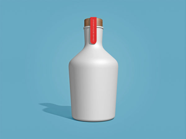 Free Ceramic Bottle Mockup