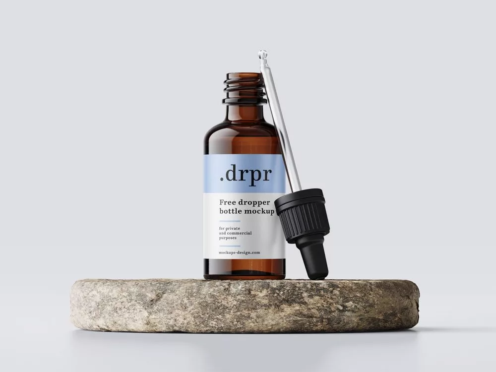 Free Dropper Bottle Mockup