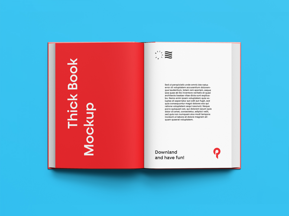Free Open Book Mockup Top View