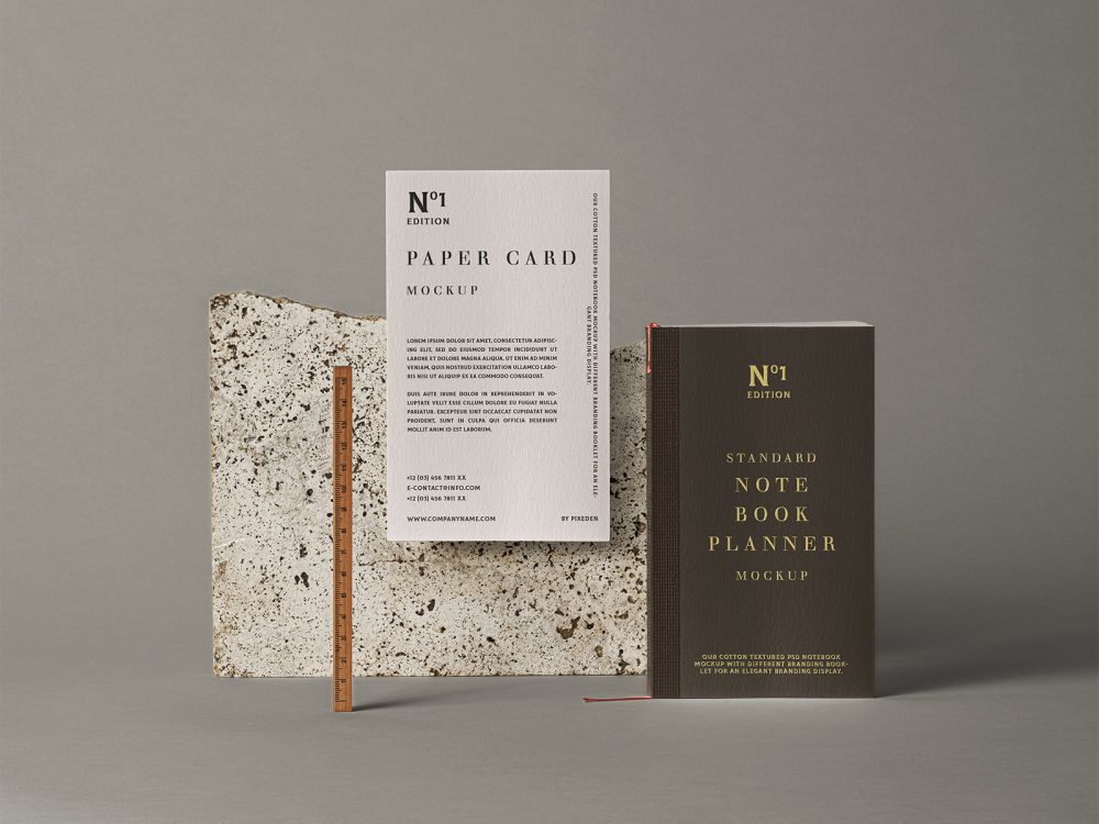 Notebook Stationery Free Mockup