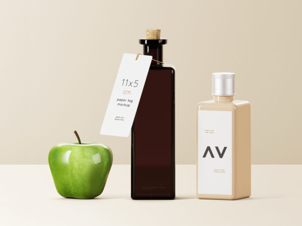 Square Bottles Branding Mockup