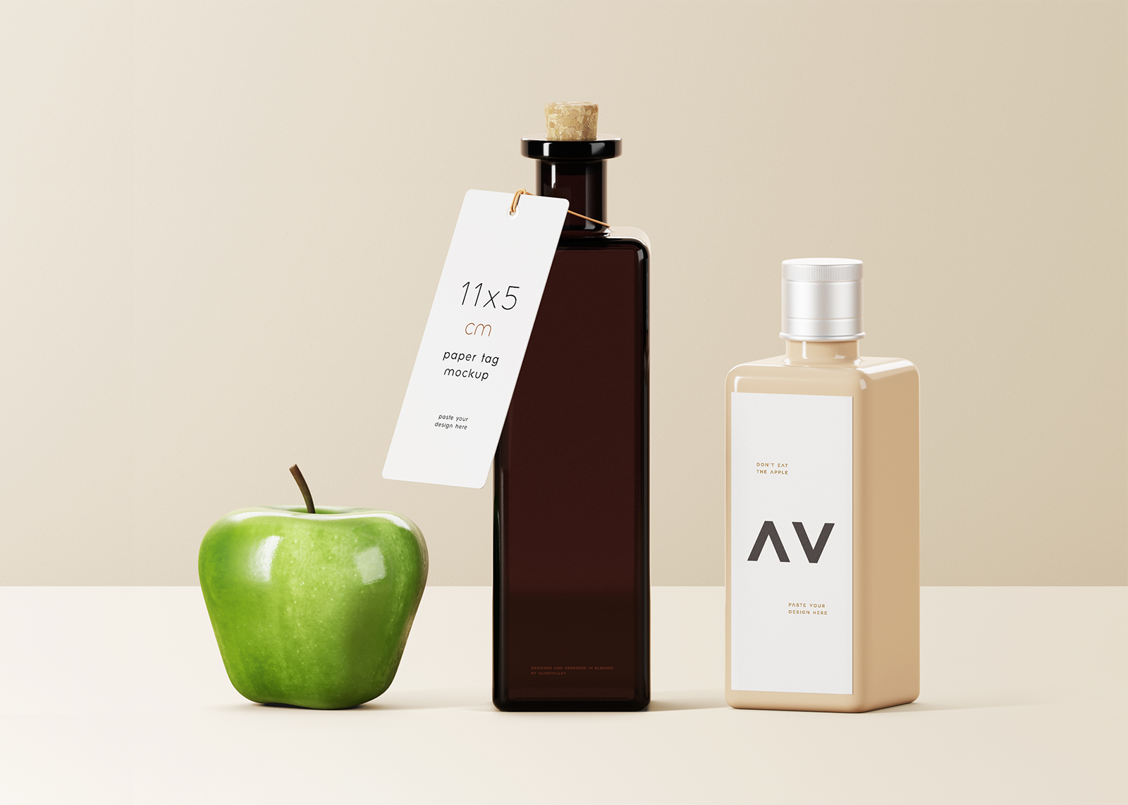 Square Bottles Branding Mockup Free Mockup