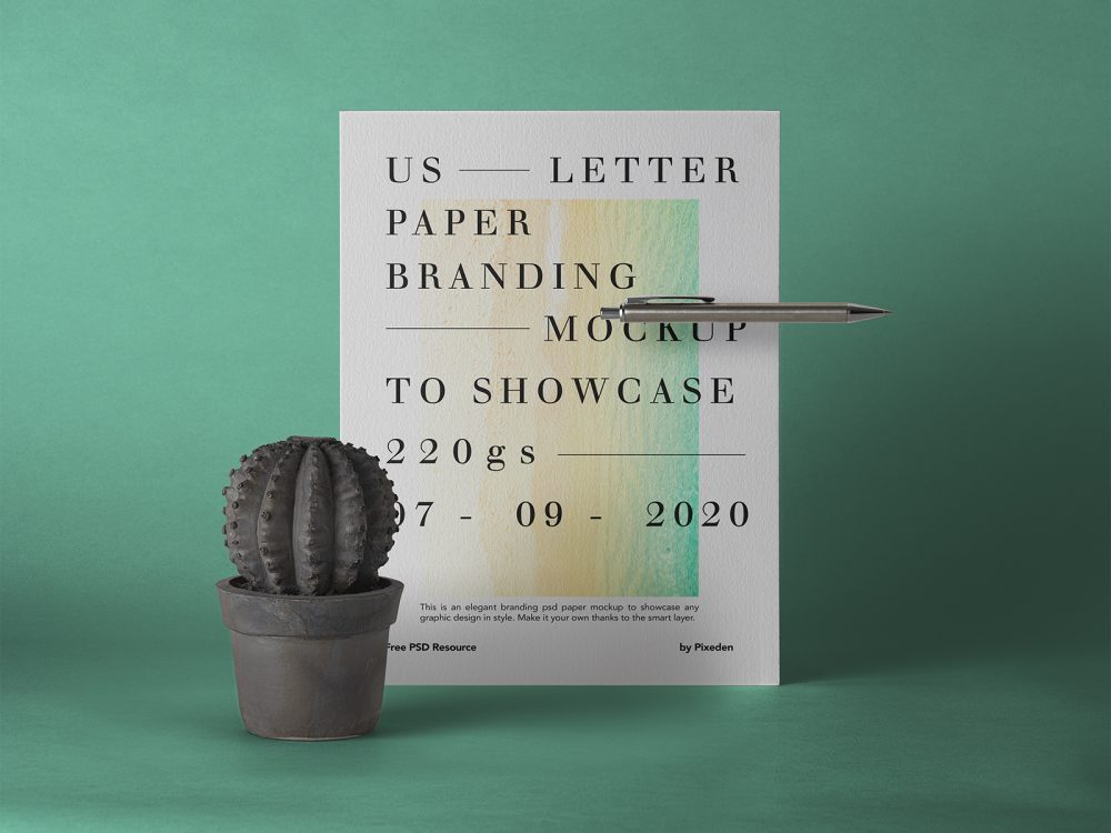US Letter Brand Paper Mockup