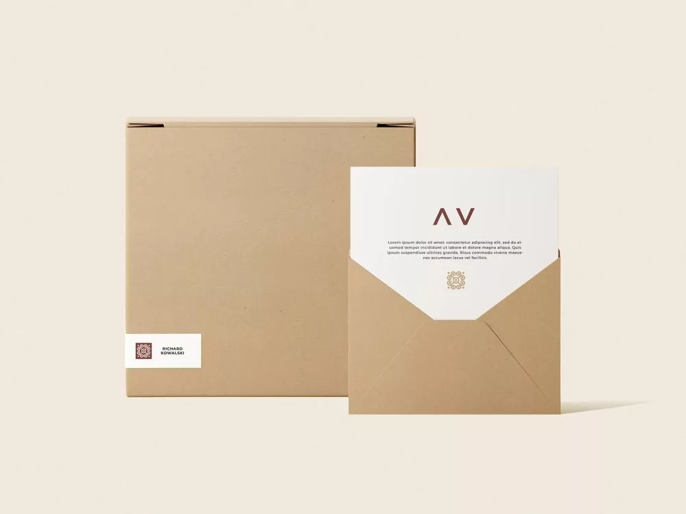 Envelope and Box Mockup