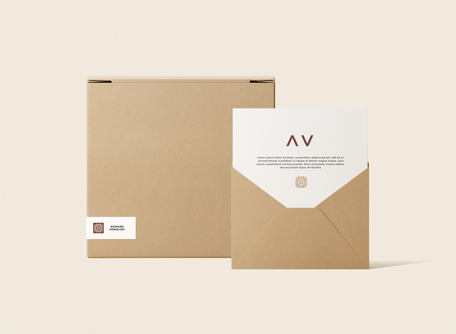 Download Envelope and Box Mockup | Free Mockup