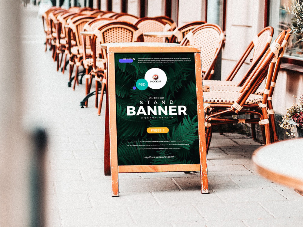 Free A-Stand Banner Mockup