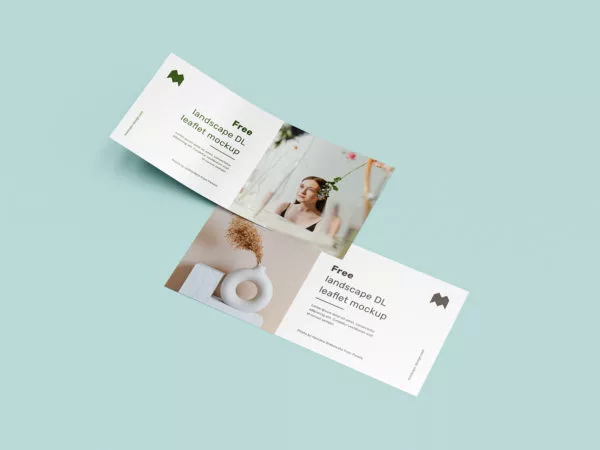 Landscape DL Leaflet Mockup Set