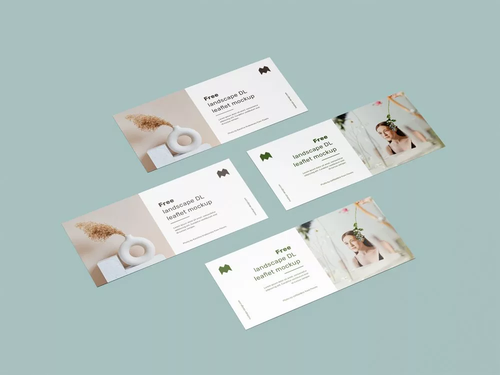 Free Landscape DL Leaflet Mockup