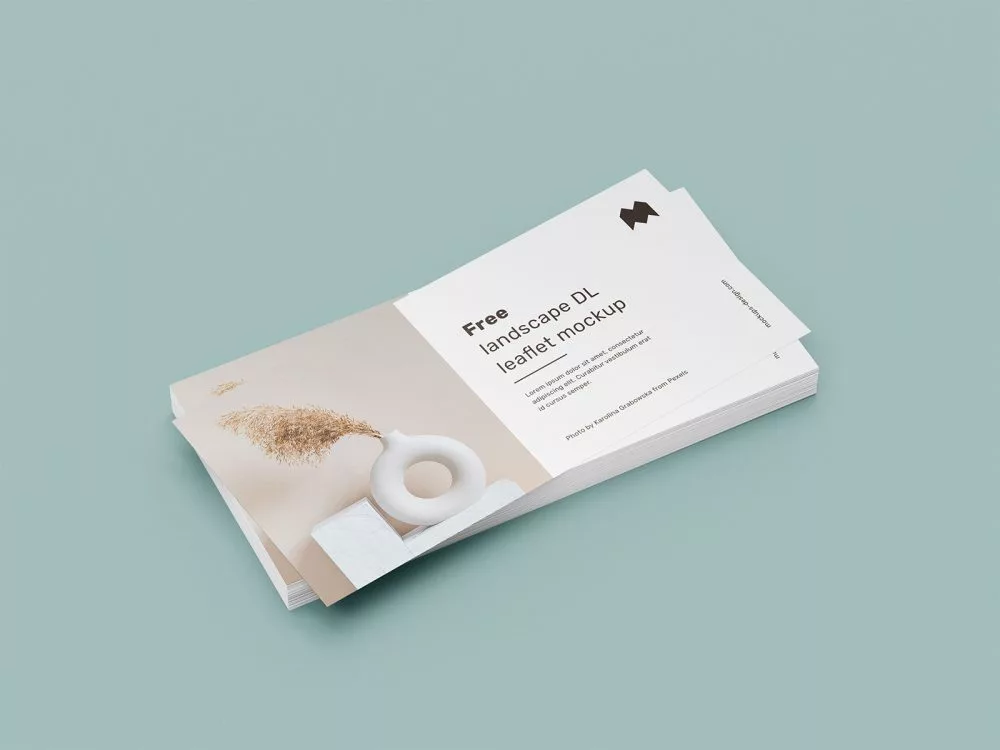 Free Landscape DL Leaflet Mockup