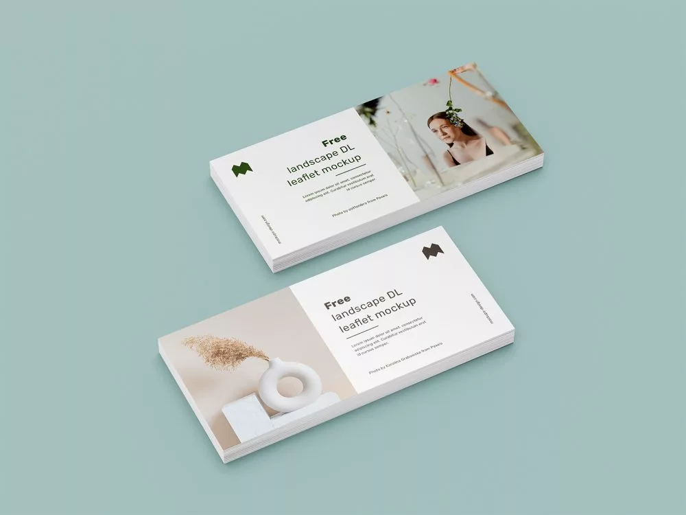 Free Landscape DL Leaflet Mockup