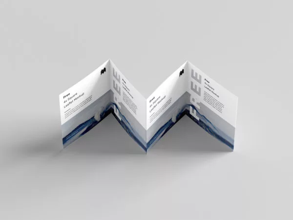 Square 4-Fold Leaflet Mockup