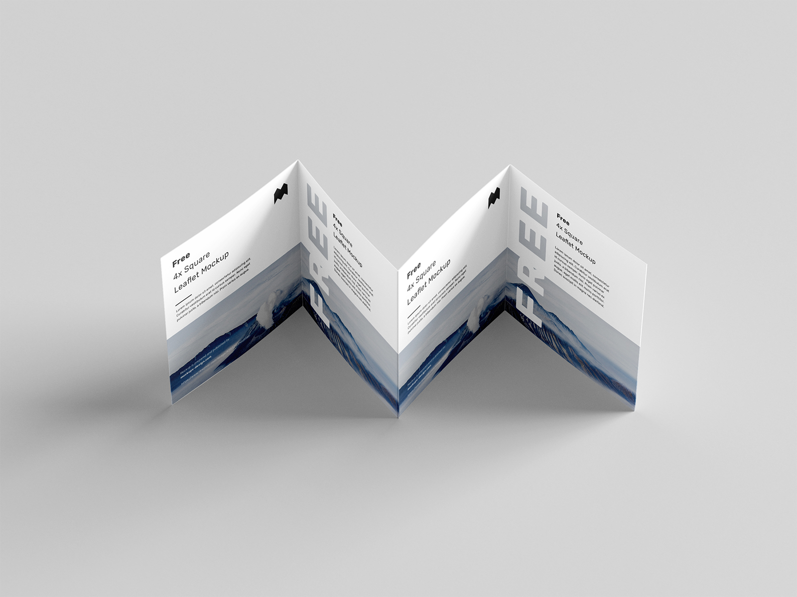 Download Free Square 4-Fold Leaflet Mockup | Free Mockup