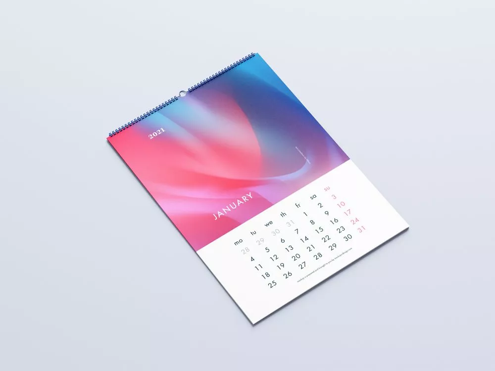 Free Wall Calendar Mockup