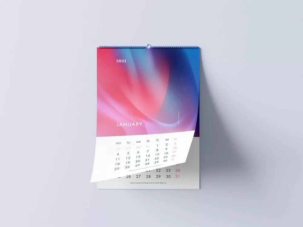 Free Wall Calendar Mockup