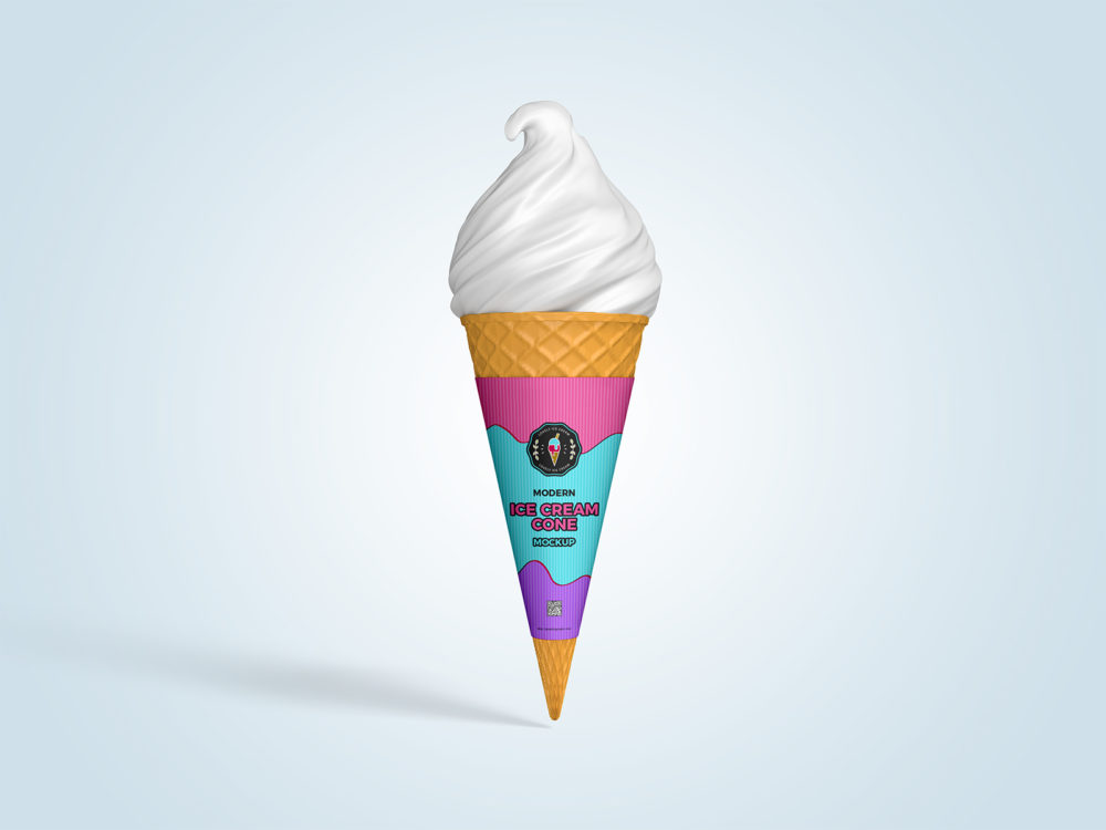 Ice cream cone mockup | free mockup
