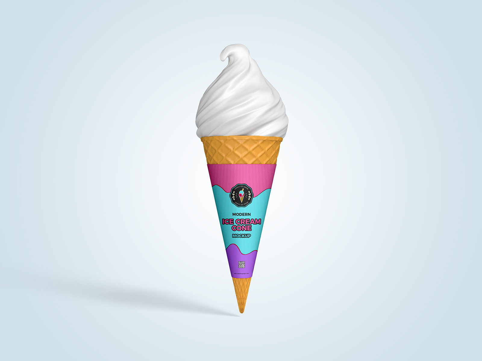 Random Ice Cream Cups Mockup.