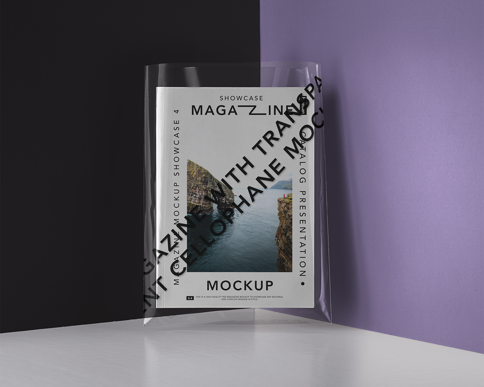 Magazine with a Transparent Cover Mockup | Free Mockup