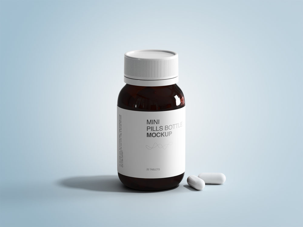 Download Mini Pills Bottle Mockup Free Mockup