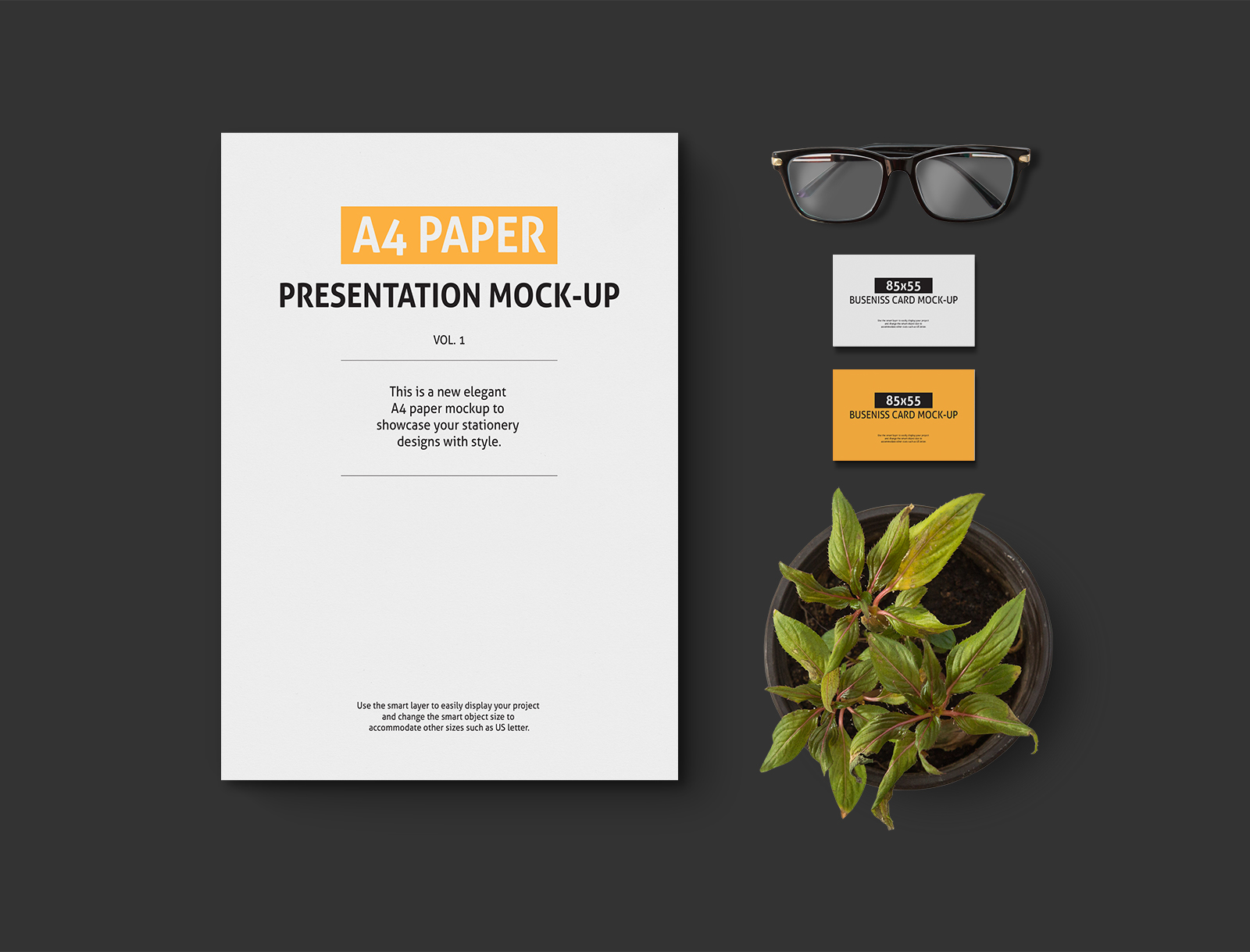 A4 Paper Free Presentation Mockup