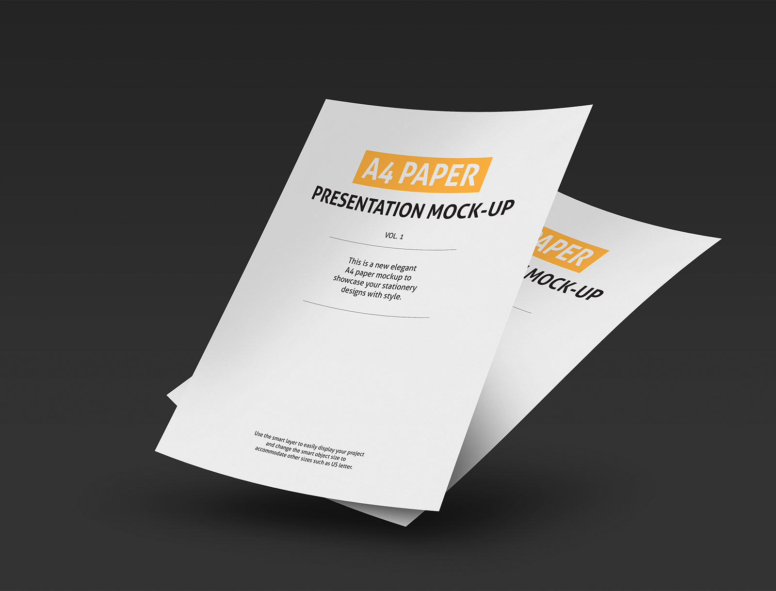 A4 Paper Free Presentation Mockup