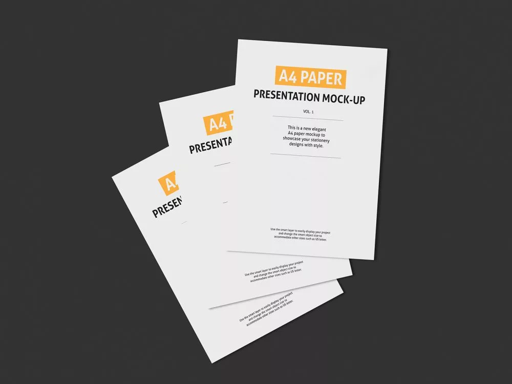 A4 Paper Free Presentation Mockup