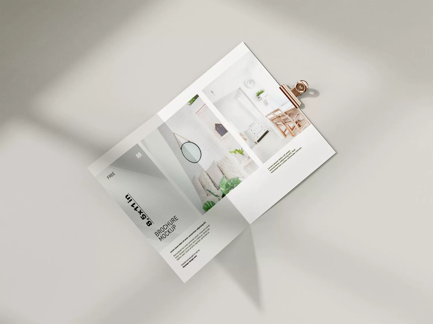 Free Folded 8.5 x 11 in Brochure Mockup Free Mockup
