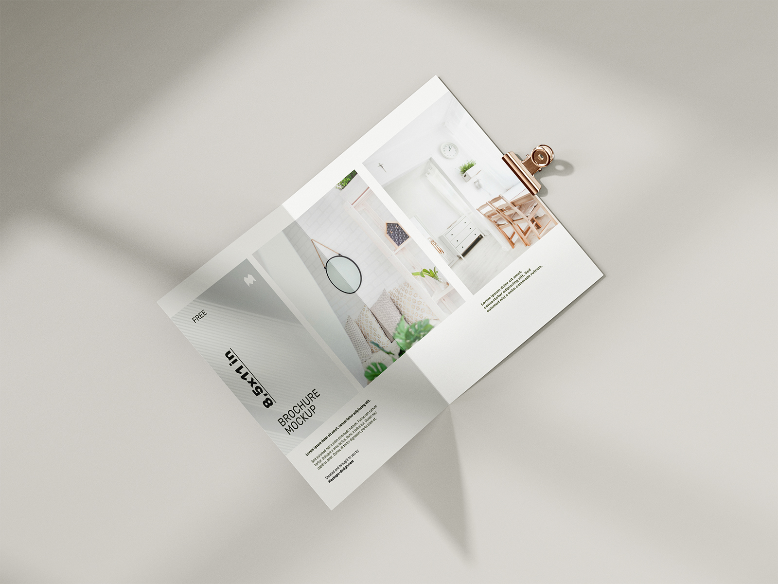 Free Folded 8.5 x 11 in Brochure Mockup