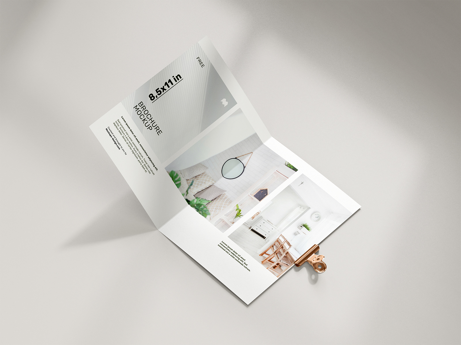 Free Folded 8.5 x 11 in Brochure Mockup