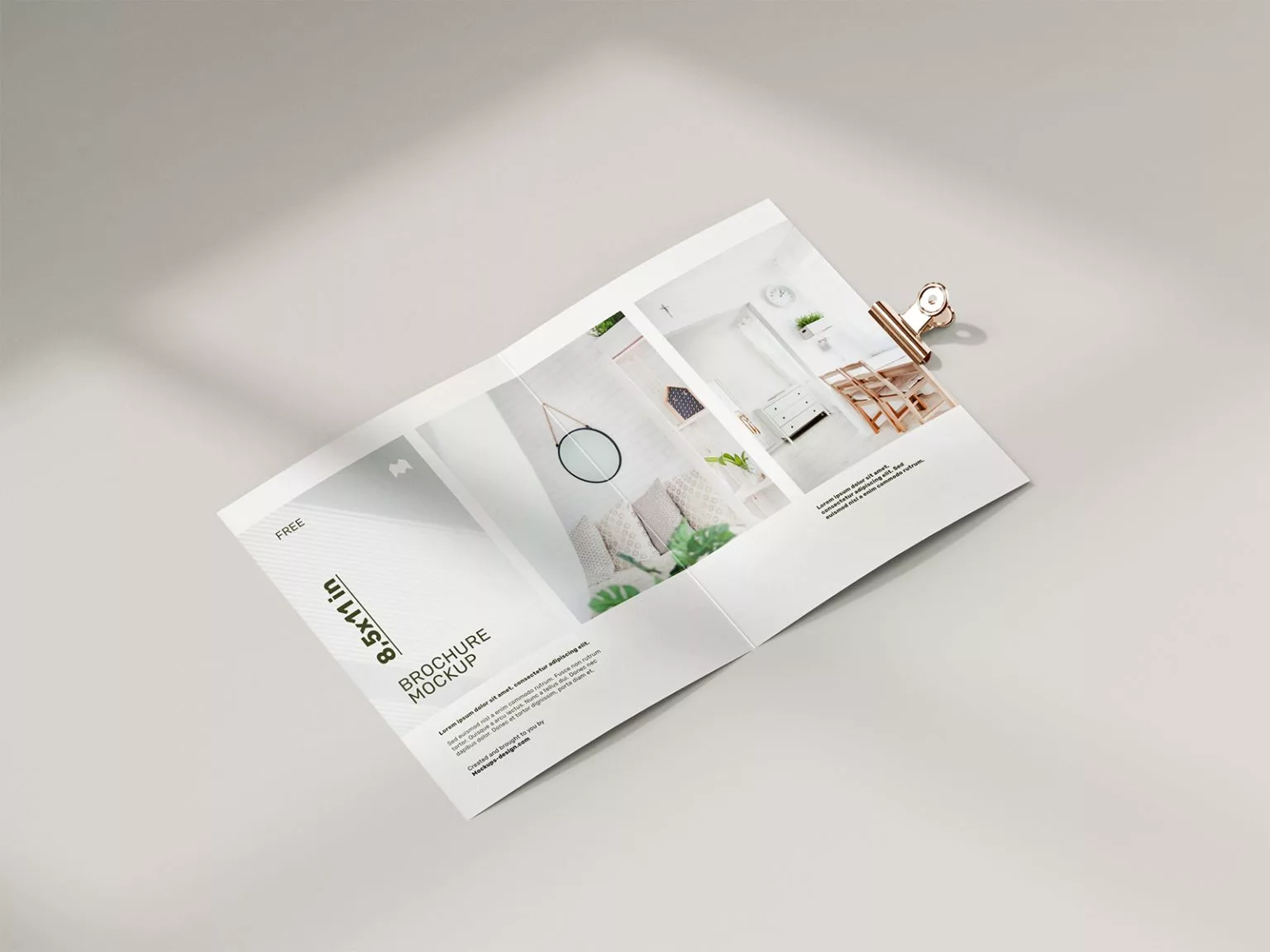 Free Folded 8.5 x 11 in Brochure Mockup Free Mockup