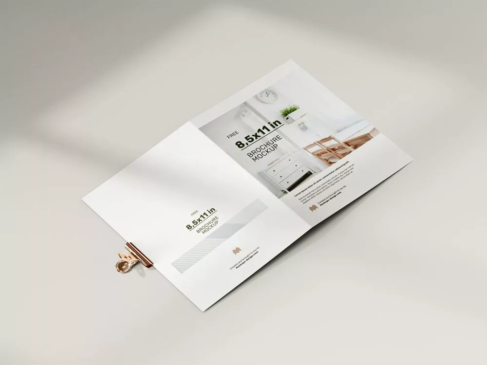 Free Folded 8.5 x 11 in Brochure Mockup