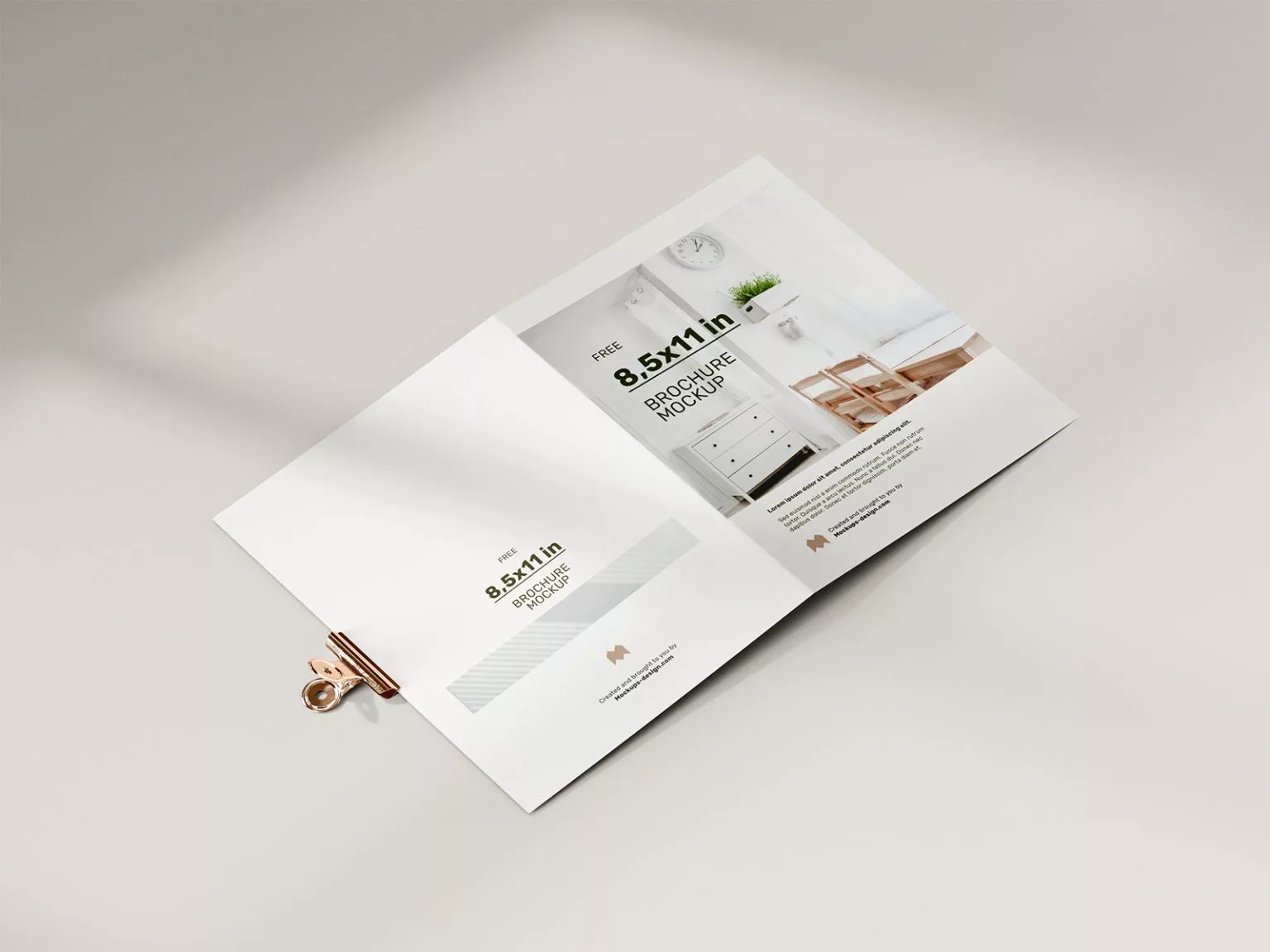 Free Folded 8.5 x 11 in Brochure Mockup Free Mockup