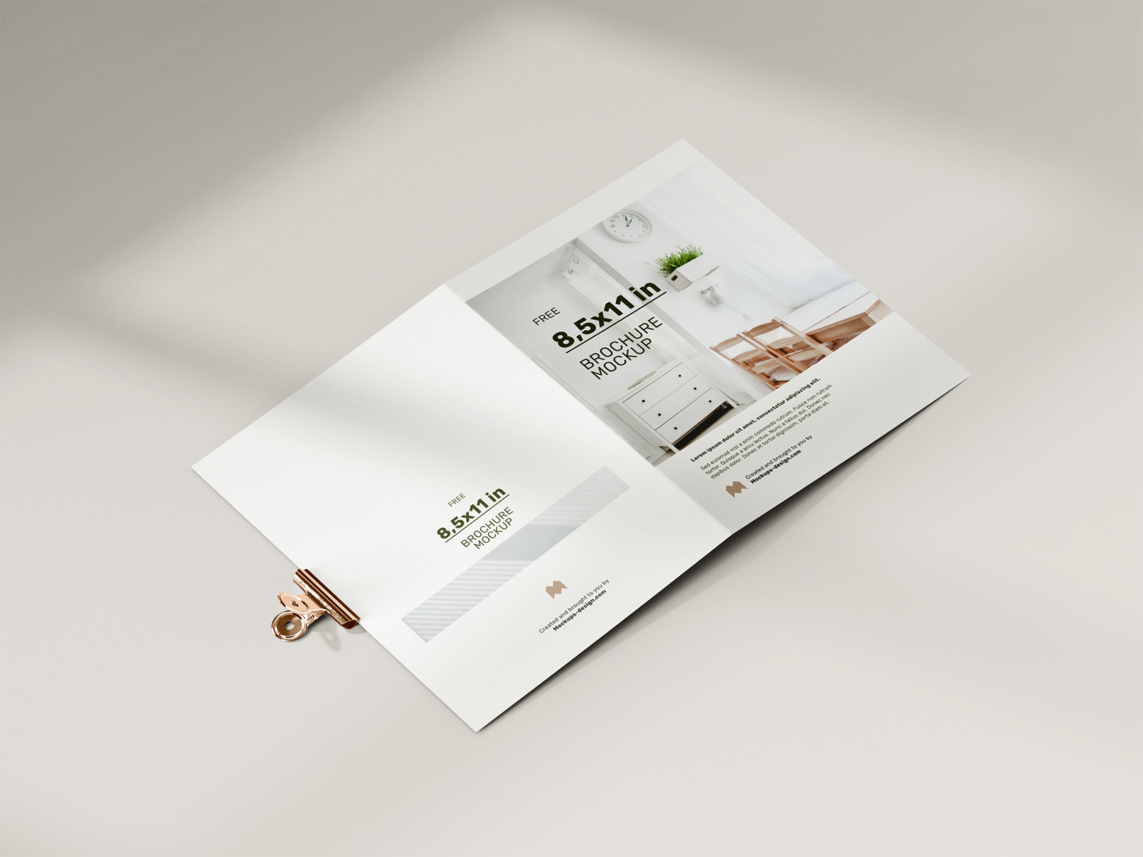 Free Folded 8.5 x 11 in Brochure Mockup