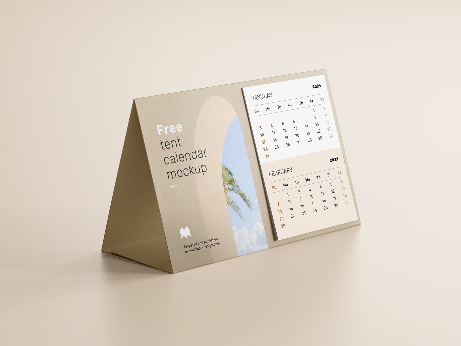 Tent Calendar Free Mockup