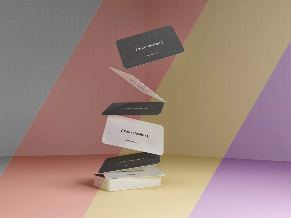 Gravity Business Cards Free Mockup