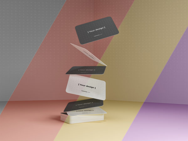Gravity Business Cards Free Mockup