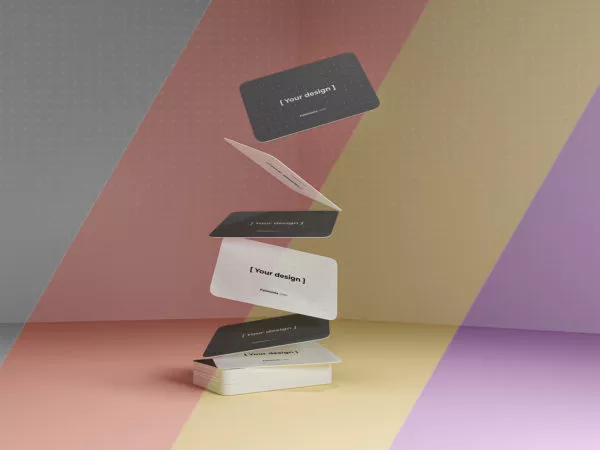 Gravity Business Cards Free Mockup