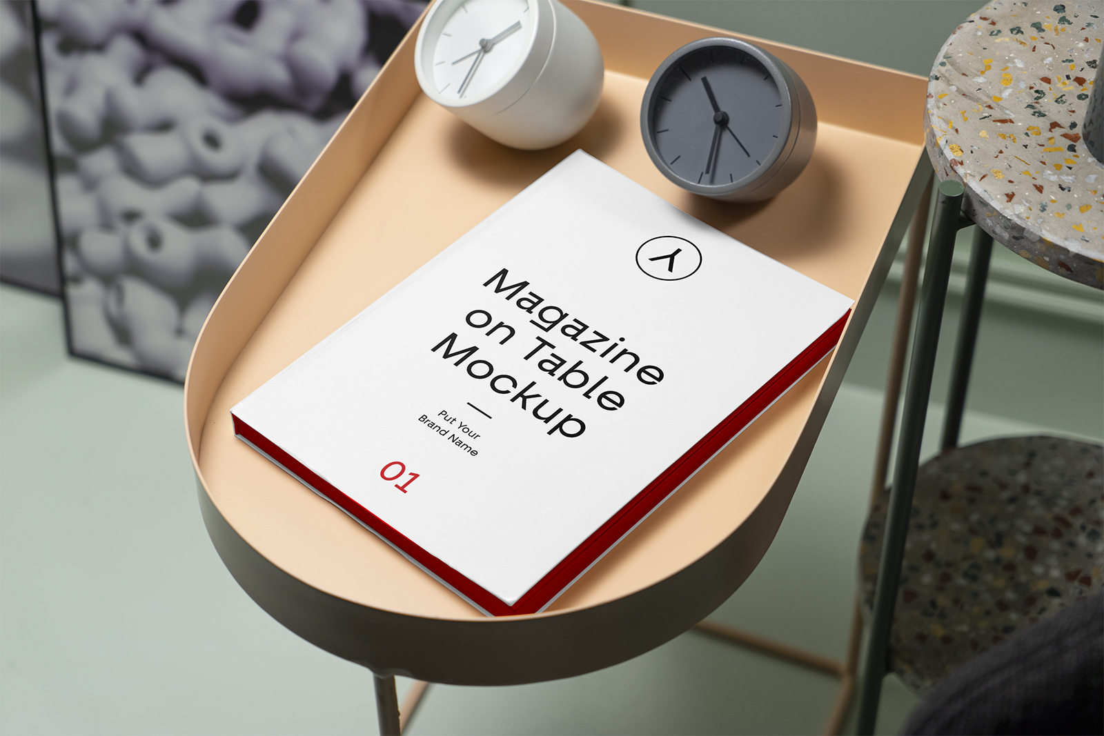 Download Magazine on Table Free Mockup | Free Mockup