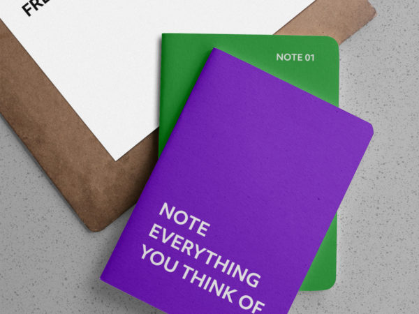 Notebooks with Clipboard Free Mockups