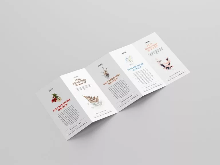 5 Fold Accordion Brochure Mockup Free Mockup
