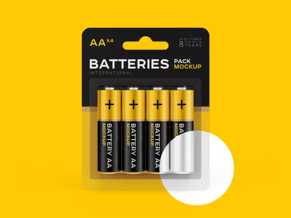 AA Battery Branding Mockup