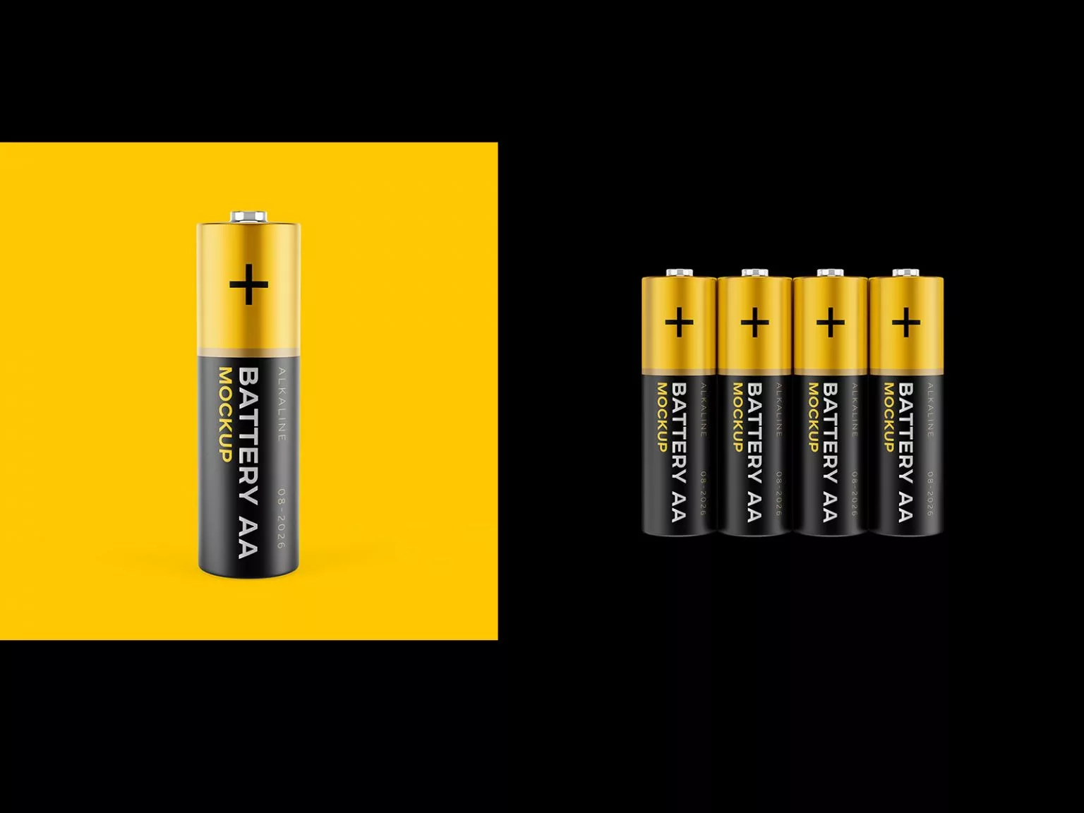 AA Battery Branding Free Mockup 02 Free Mockup