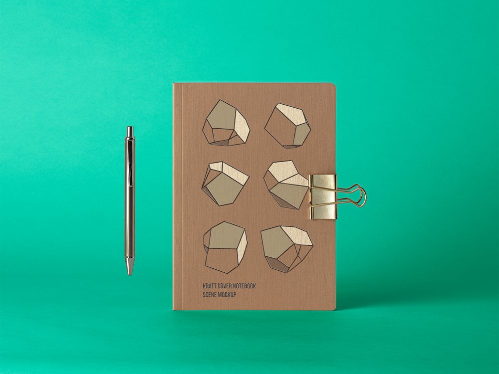 Cover Kraft Notebook Free Mockup