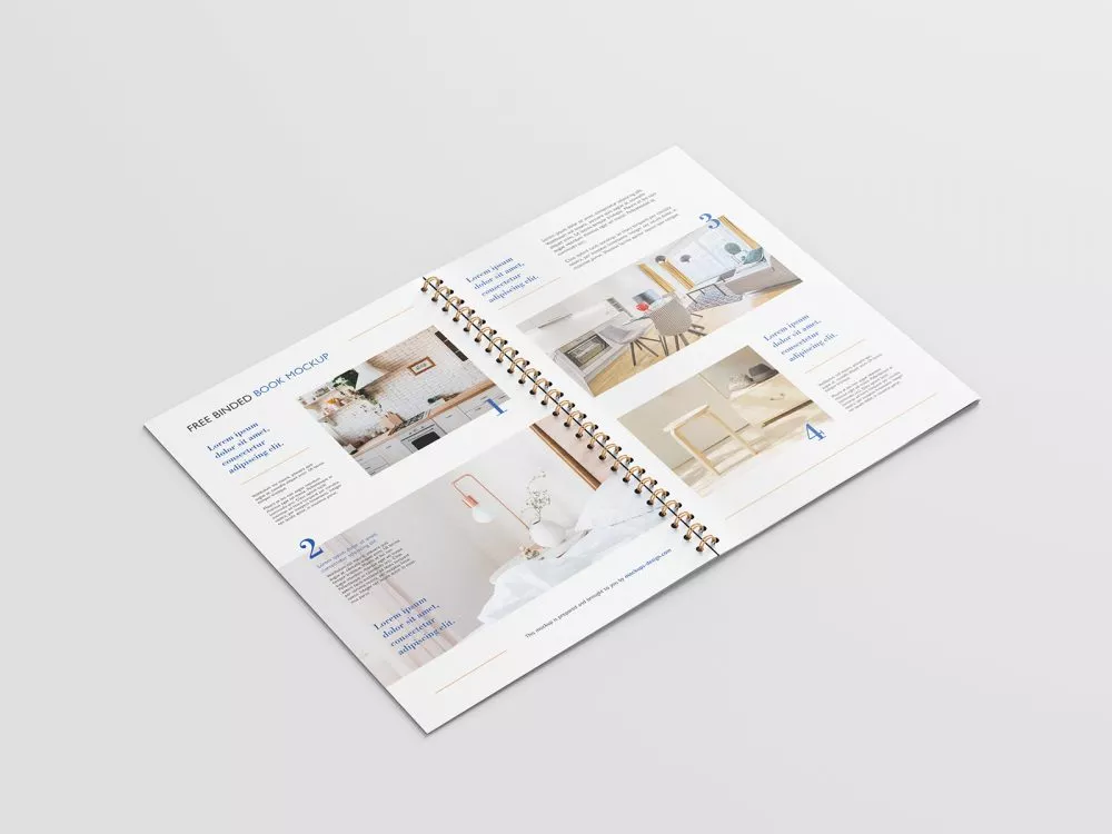 Free Binded Book Mockup